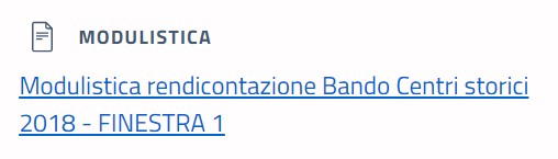 scarica la modulistica di rendicontazione FINESTRA 1 dal Portale istituzionale