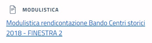 scarica la modulistica di rendicontazione FINESTRA 2 dal Portale istituzionale