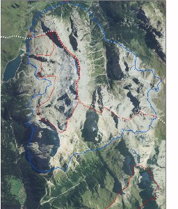 perimetro del 'sistema' Marmolada compreso nel Bene Dolomiti-UNESCO